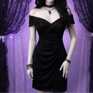 Ba Nites Off Shoulder Black Fancy Dress